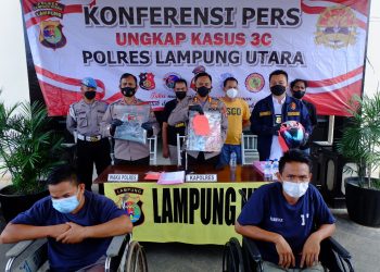 Polres Lampung Utara Ringkus Komplotan Curat Spesial Pecah Kaca Lintas Provinsi