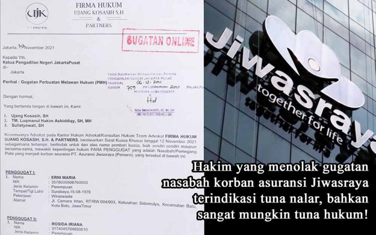 Kerugian Capai 31 Miliar, 18 Nasabah Seret Asuransi Jiwasraya bersama 6 Lembaga Lainnya ke PN Jakarta Pusat