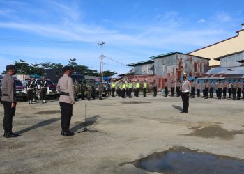 POLRES NIAS GELAR APEL KESIAPAN PENGAMANAN NATAL TAHUN 2021