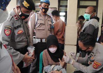 Vaksinasi serentak kembali digelar Polres Lampung Utara