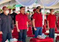 Ketua DPP PDI Perjuangan Yasonna H. Laoly, Letakan Batu Pertama Kantor DPC PDI Perjuangan Kabupaten Nias