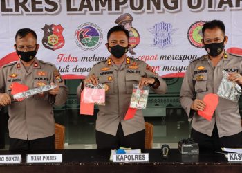 Polres Lampung Utara Gelar Konferensi Pers Ungkap Kasus Curat Kerugian 150 Juta Rupiah