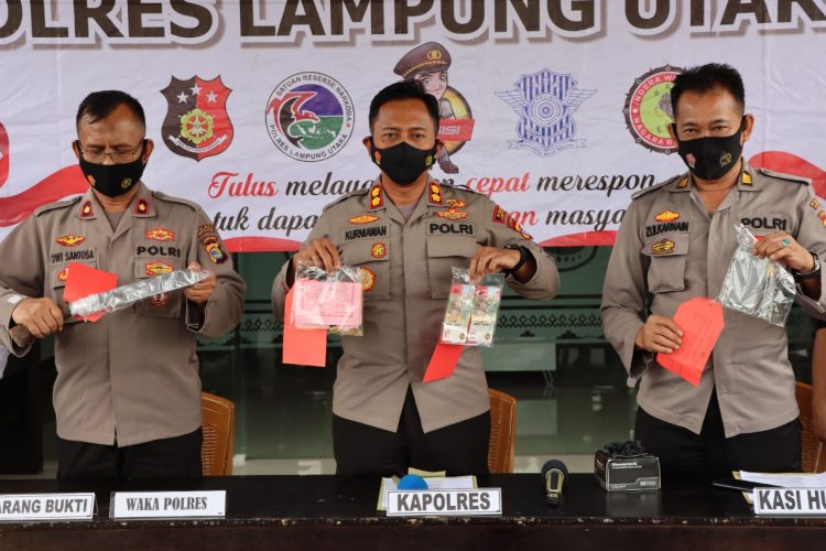 Polres Lampung Utara Gelar Konferensi Pers Ungkap Kasus Curat Kerugian 150 Juta Rupiah