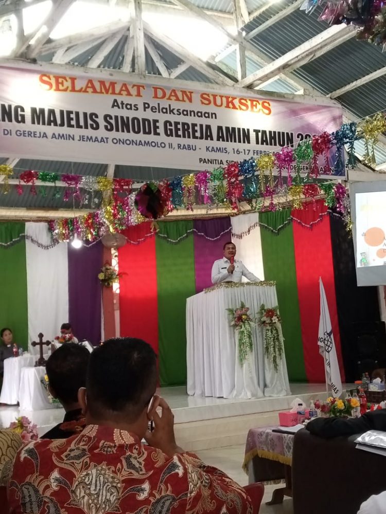 Wakil Bupati Nias Barat Hadiri Sidang Majelis Sinode Gereja AMIN Di Ononamōlō II
