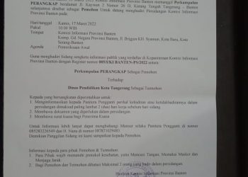 LSM PERANGKAP Gugat Dinas Pendidikan Kota Tangerang