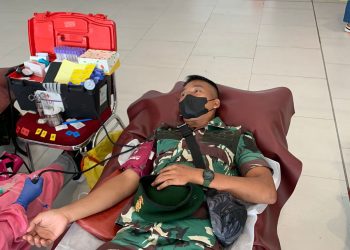 Keempat Kalinya, Prajurit Yonarhanud 1 Kembali Donor Darah”