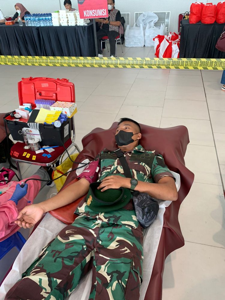Keempat Kalinya, Prajurit Yonarhanud 1 Kembali Donor Darah”