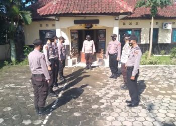 POLSEK CIPANAS SERAH TERIMA TUGAS JAGA SPKT