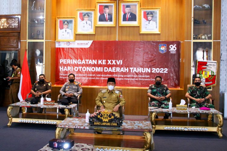 Bupati Hadiri Peringatan Hari Otonomi ke XXVI secara Virtual