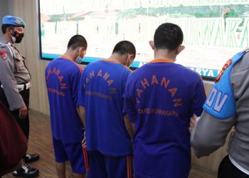 Polres Purwakarta Ringkus Tiga Pelaku Spesialis Pencuri Onderdil Truk