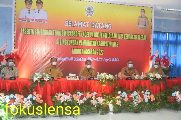 BUPATI NIAS BUKA SECARA RESMI BIMTEK Ms. EXCEL PENGELOLAAN DATA KEUANGAN DAERAH LINGKUP PEMKAB NIAS T.A. 2022