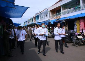 Pemda Lampung Utara Meninjau Langsung Pasar Pagi Kota Bumi