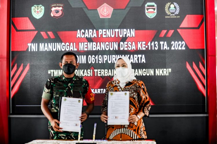 Kodim 0619 dan Pemkab Purwakarta Tuntaskan Program TMMD ke-113