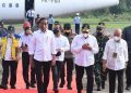 Presiden RI Joko Widodo Tiba Di Bandara Binaka, Disambut Bupati Nias, Bupati Nisel dan Walikota