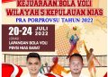 Kejuaraan Bola Voli Wilayah V Kepulauan Nias Digelar Pada 20-24 Juli 2022 Di Nias Barat