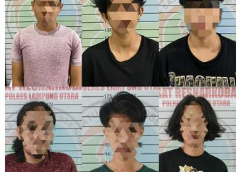 Polres Lampung Utara Ringkus Enam Pelaku Penyalahgunaan Narkoba