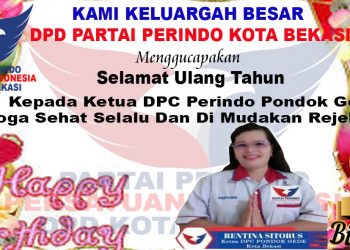 Heppy Milad Ketua DPC Partai PERINDO “Rentina Sitorus “Semoga Selalu Diberikan Anugerah dari Yang Kuasa