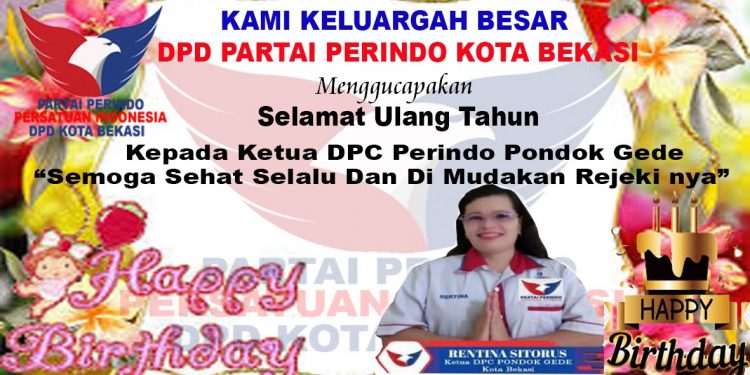 Heppy Milad Ketua DPC Partai PERINDO “Rentina Sitorus “Semoga Selalu Diberikan Anugerah dari Yang Kuasa