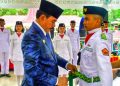 Bupati Nias Barat Kukuhkan Pasukan Pengibar Bendera Pusaka (Paskibraka)