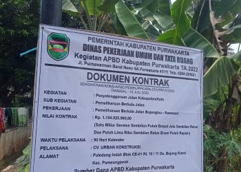 Proyek Pembangunan pemeliharaan Saluran Drinese dan Pembangunan Tebing Penahan Tanah (TPT) di Bojongloa – rawasari di duga Asal Pasang Asal Jadi