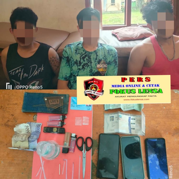 Sedang Asik Pesta Sabu Tiga Pemuda Diamankan Polisi
