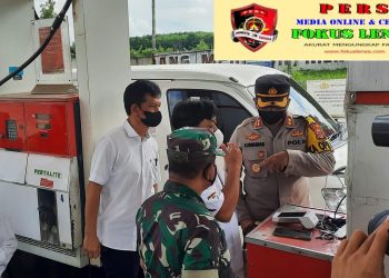 Pastikan BBM aman, Kapolres Lampung Utara bersama Dandim 0412 sidak ke SPBU