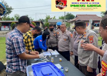 Puluhan Perwira Polres Lampung Utara Mendadak Dites Urine