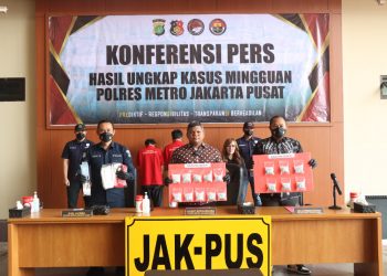 Rilis Ungkap Kasus, Sebanyak 1.590 butir ekstacy di gelar Sat Resnarkoba Polres Jakpus