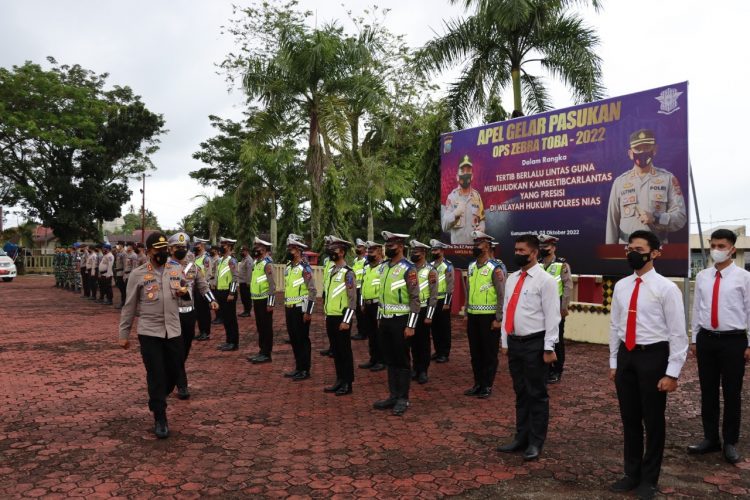 Polres Nias Laksanakan Apel Gelar Pasukan Operasi Zebra Toba Tahun 2022