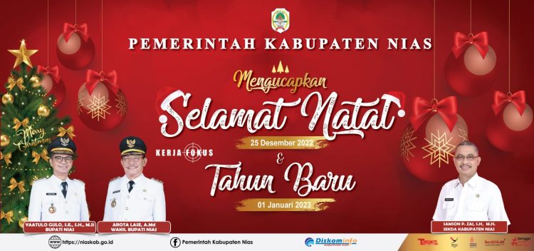 Pemerintah Kabupaten Nias Mengucapkan Selamat Natal 25 Desember 2022
