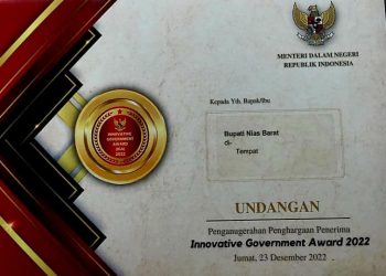 Mendagri Undang Bupati Nias Barat Terima Innovative Government Award 2022