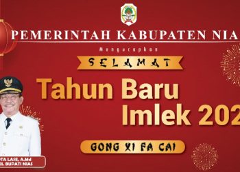 Pemerintah Kabupaten Nias Mengucapkan Selamat Tahun Baru Imlek 22 Januari 2023  Ya’atulo Gulō, S.E., S.H., M.Si Bupati Nias  Wakil Bupati Nias Arota Lase, A.Md  Sekretaris Daerah Samson P. Zai, S.H., M.H