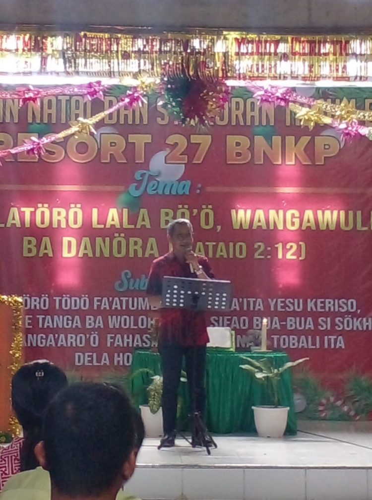 Bupati Nias Hadiri Ibadah Natal Dan Syukuran Tahun Baru BNKP Resort 27