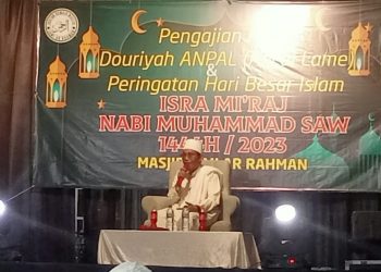 Warga Kp.Lame Desa Taban Peringati Acara ISRA MI’RAJ Nabi MUHAMMAD SAW 1444 Hijriah” Di Masjid Ar-Rahman