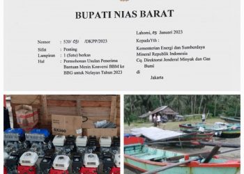 Peduli Kesejahteraan Nelayan, Bupati Nias Barat Kembali Usulkan Bantuan Konversi BBM ke BBG