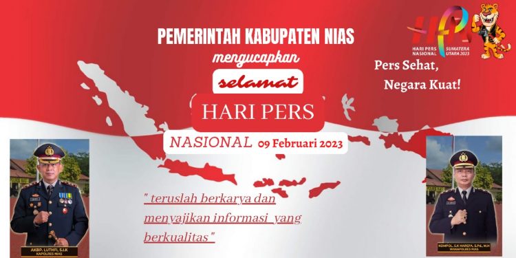 Kapolres Nias AKBP. LUTHFI, S.I.K  Dan Wakapolres Nias Kompol. S.K Harefa, S.Pd., M.H  Mengucapkan Selamat Hari Pers Nasional