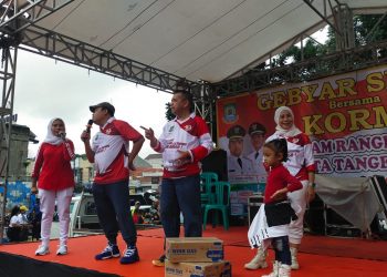 Ribuan Ibu-ibu Meriahkan Gebyar Senam Bersama Kormi Kota Tangerang