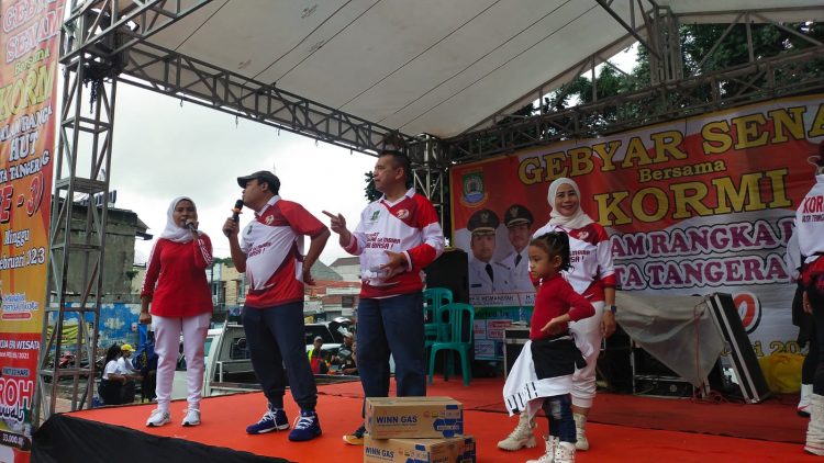 Ribuan Ibu-ibu Meriahkan Gebyar Senam Bersama Kormi Kota Tangerang