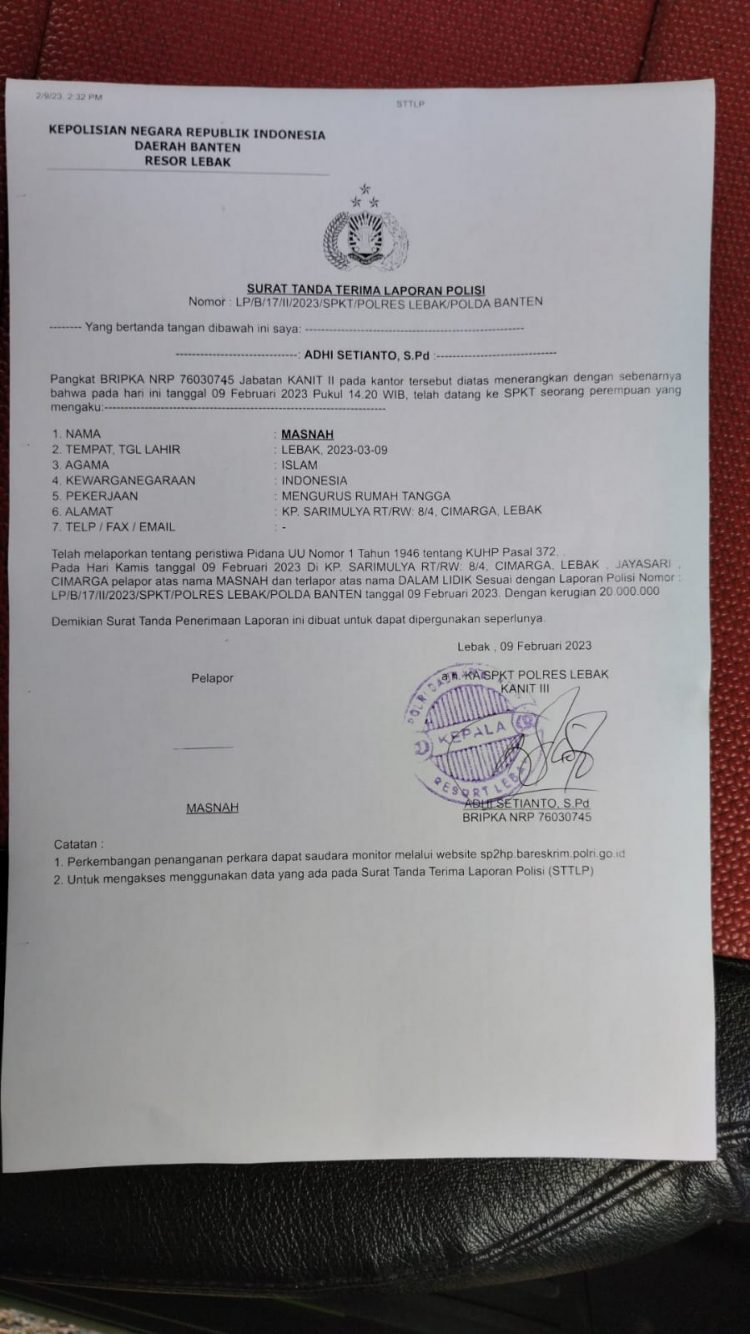 Duuhhh Geger Warga Lebak Laporkan Jaya Baya (JB) ada apa???