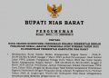 Bupati Nias Barat Umumkan Hasil Seleksi Kompetensi PPPK Jabatan Fungsional Guru Formasi Tahun 2022