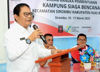 Sekda Nias Barat Membuka Kegiatan Sosialisasi Kampung Siaga Bencana