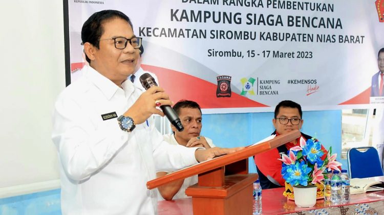 Sekda Nias Barat Membuka Kegiatan Sosialisasi Kampung Siaga Bencana