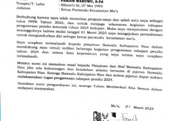 Buntut Dilaporkan Ke Bawaslu, Ketua Panwascam Ma’u Mengundurkan Diri