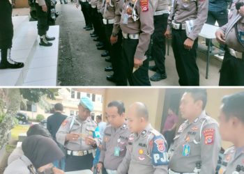 Biro Logistik Bersama Provos Bidpropam Polda Banten Laksanakan Pengecekan Senjata Api Personel Ditlantas