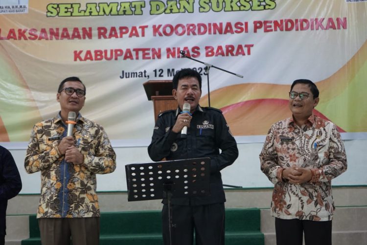 Khenoki Waruwu Membuka Pelaksanaan Rakor Pendidikan Kabupaten Nias Barat