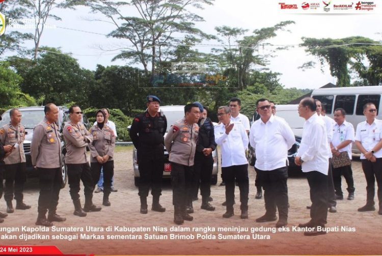 Kapoldasu Tinjau Gedung Kantor Bupati Nias Jadikan Markas Sementara Satuan Brimob
