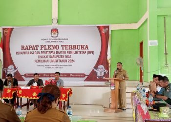 KPU Nias Gelar Rapat Pleno Terbuka Rekapitulasi dan Penetapan DPT