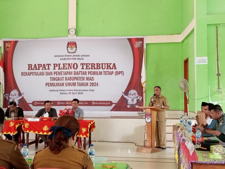 KPU Nias Gelar Rapat Pleno Terbuka Rekapitulasi dan Penetapan DPT