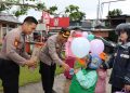 Kejutan Tahun Ajaran Baru, Kapolres bersama Ketua YKB Cabang Nias Sambut Murid TK Kemala Bhayangkari 16 Nias