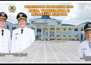 Pemerintah Kabupaten Nias Desa Tuhegafoa II Mengucapkan Selamat & Sukses atas Peresmian Kantor Bupati Nias.   Noferman Gulo Kepala Desa